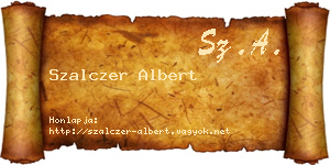 Szalczer Albert névjegykártya
