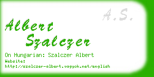 albert szalczer business card